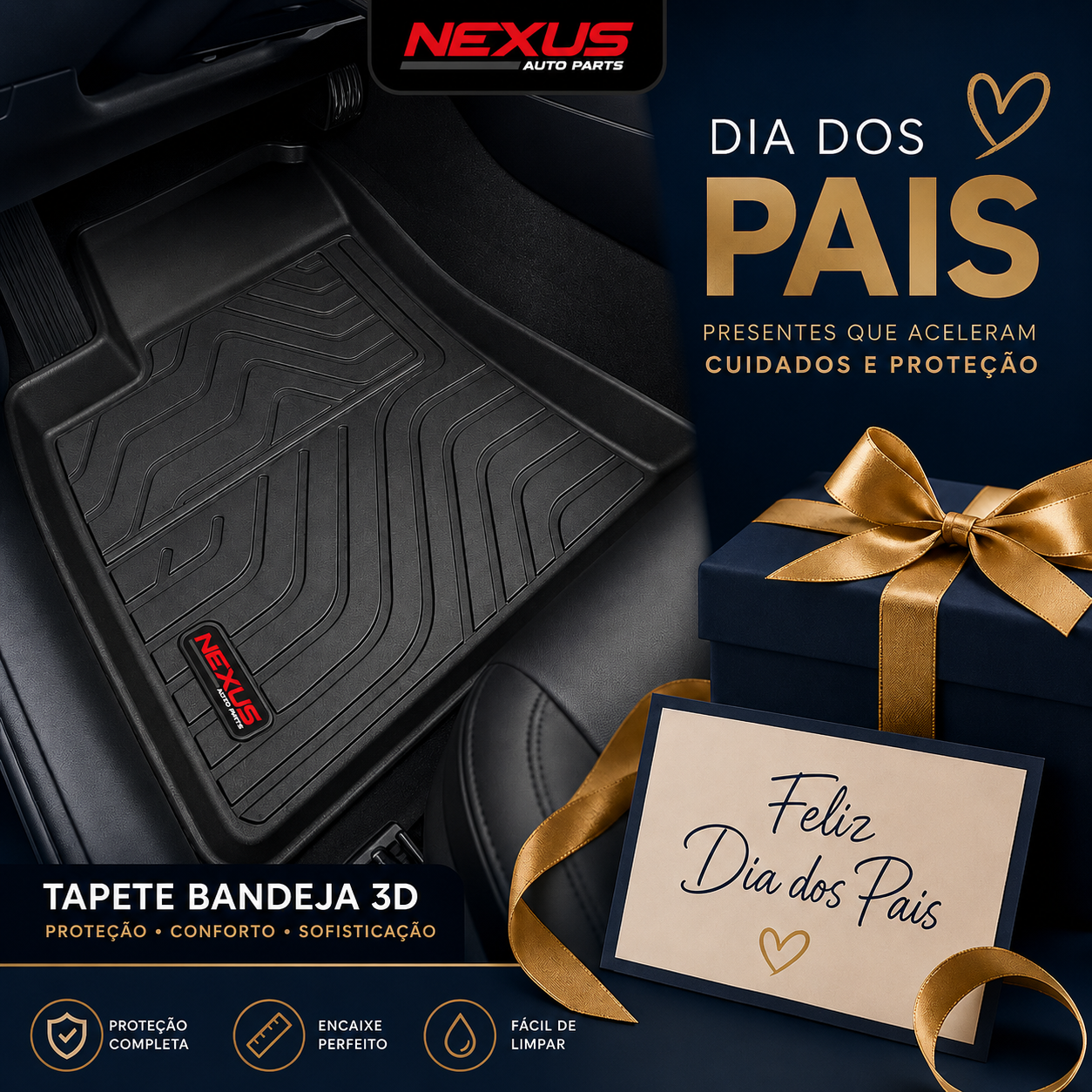 Promoção Dia dos Pais 2026 — Tapete Bandeja 3D